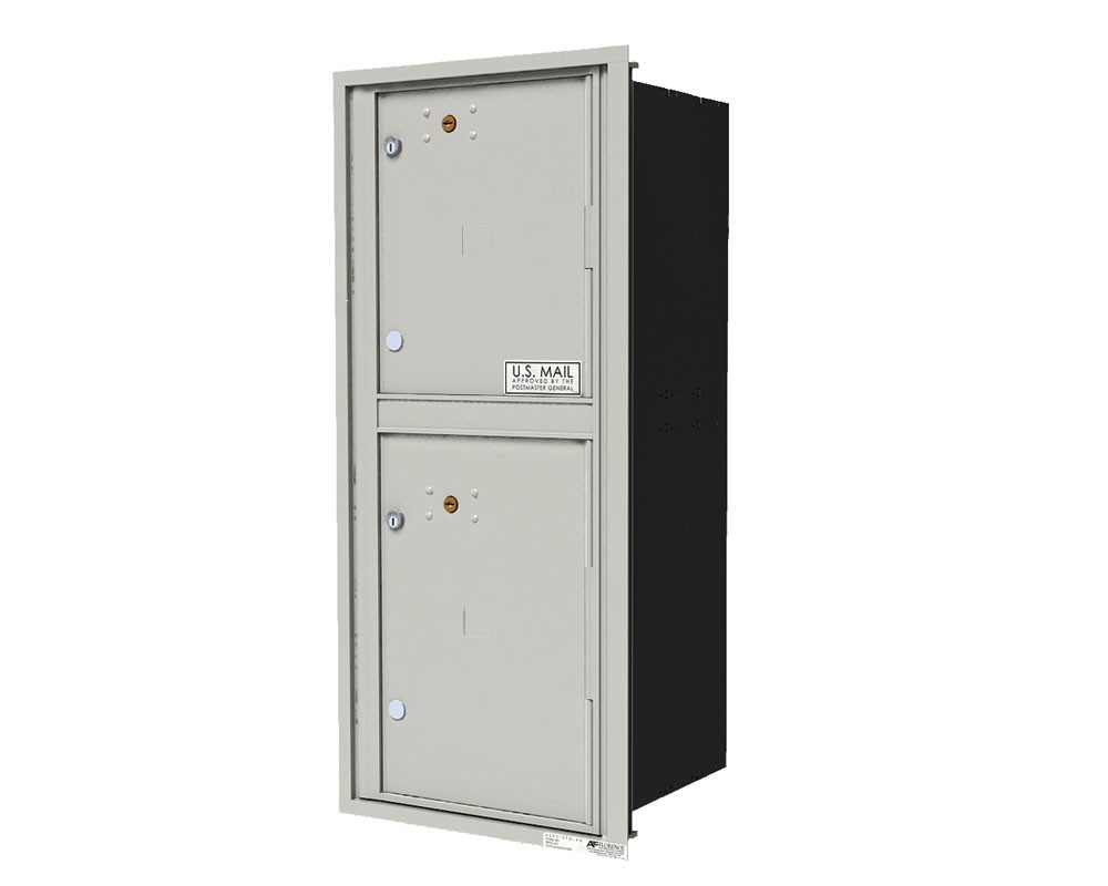 Single column unit with 1-15" parcel locker and  1-18"H parcel locker