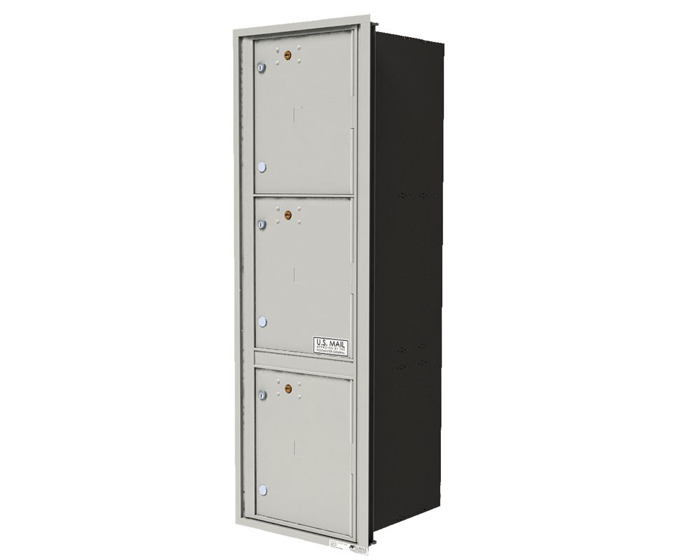 Single column unit with 3-15"H parcel lockers
